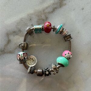 Pandora bracelet with charms